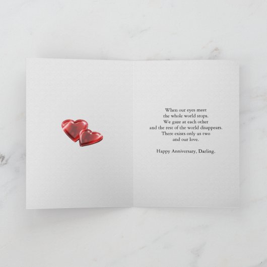 Romantische 19e bruiloft Jubileum geschilderde Roz Kaart (Binnen)