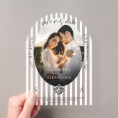 Romantische 1 Foto Scribble QR Code Save the Date Acryl Uitnodigingen (Insitu (Draagbaar))