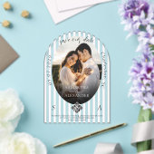 Romantische 1 Foto Scribble QR Code Save the Date Acryl Uitnodigingen (Insitu (Huwelijk))