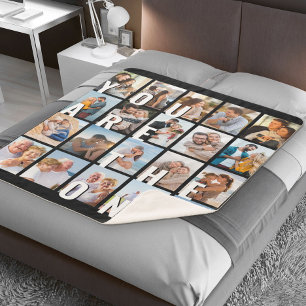 Romantische 20 foto collage Jij bent de ware Zwart Sherpa Deken