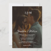 Romantische 2 foto's script overlay QR-code bruilo Kaart (Voorkant)