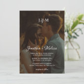 Romantische 2 foto's script overlay QR-code bruilo Kaart (Staand voorkant)