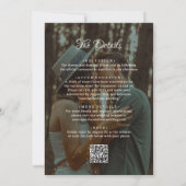 Romantische 2 foto's script overlay QR-code bruilo Kaart (Achterkant)