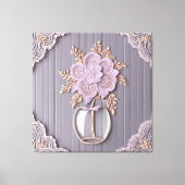 Romantische 3D-kantbloem Canvas Afdruk (Voorkant)