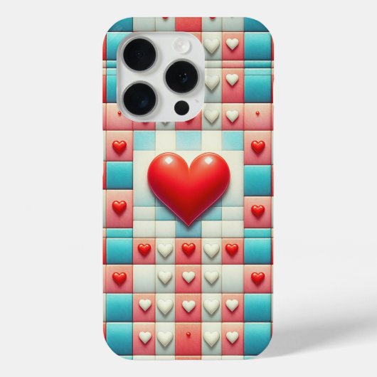 Romantische 3D rode hart telefoonhoes - Pastel Moz Case-Mate iPhone Case (Achterkant)