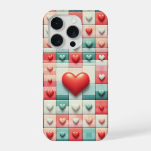 Romantische 3D rode hart telefoonhoes - Pastel Moz iPhone 15 Pro Case