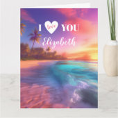 Romantische 4 foto Ik hou van je Valentijnsdag Kaart (Voorkant)