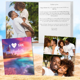 Romantische 4 foto Ik hou van je Valentijnsdag Kaart