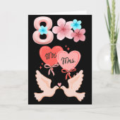 Romantische 8e Jubileum Kaart met Doves & Flowers (Voorkant)