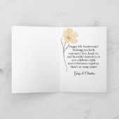 Romantische 8e Jubileum Kaart met Doves & Flowers (Binnen)