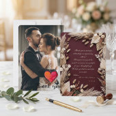 Romantische Aangepaste Foto Bloem Boho Landelijk Bedankkaart