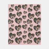 Romantische aangepaste foto harten roze fleece dek (Voorkant)