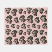 Romantische aangepaste foto harten roze fleece dek (Voorkant (Horizontaal))