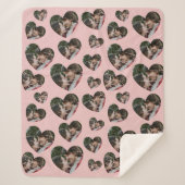 Romantische aangepaste foto harten roze sherpa dek deken (Voorkant)