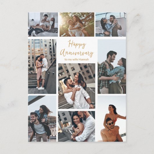 Romantische Aangepaste Herinneringsfoto Collage Mo Briefkaart (Voorkant)