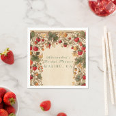 Romantische aardbei bloemige bruiloftsborrel servet (Insitu)