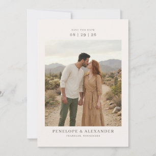 Romantische Aardse Minimalistische Foto Save The Date