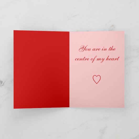 Romantische abstracte kaart met Hart & tekst (Binnen)