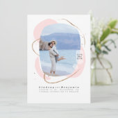 Romantische abstracte moderne foto om de datum te save the date (Staand voorkant)