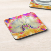 Romantische abstracte orchidee waterverf schilderi bier onderzetter (Linkerzijde)