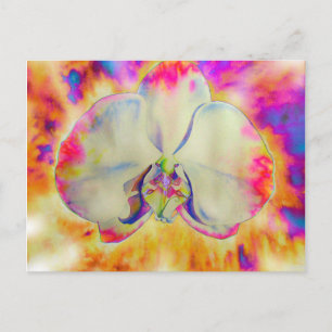 Romantische abstracte orchidee waterverf schilderi briefkaart