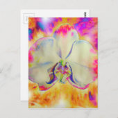 Romantische abstracte orchidee waterverf schilderi briefkaart (Voorkant / Achterkant)