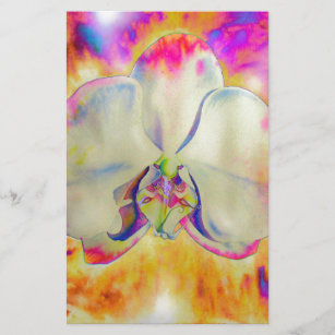 Romantische abstracte orchidee waterverf schilderi briefpapier