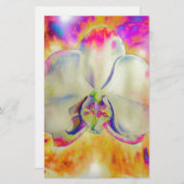 Romantische abstracte orchidee waterverf schilderi briefpapier (Voorkant / Achterkant)