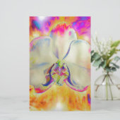 Romantische abstracte orchidee waterverf schilderi briefpapier (Staand voorkant)