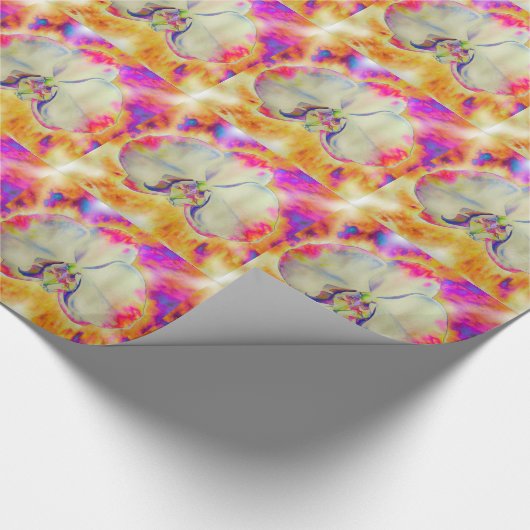 Romantische abstracte orchidee waterverf schilderi cadeaupapier (Hoek)