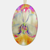 Romantische abstracte orchidee waterverf schilderi keramisch ornament (Links)