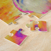 Romantische abstracte orchidee waterverf schilderi legpuzzel (Zijkant)