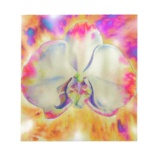 Romantische abstracte orchidee waterverf schilderi notitieblok (Voorkant)