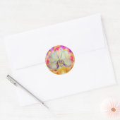 Romantische abstracte orchidee waterverf schilderi ronde sticker (Envelop)