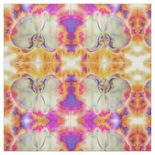 Romantische abstracte orchidee waterverf schilderi stof (Swatch)