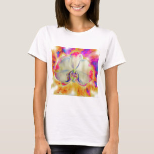 Romantische abstracte orchidee waterverf schilderi t-shirt