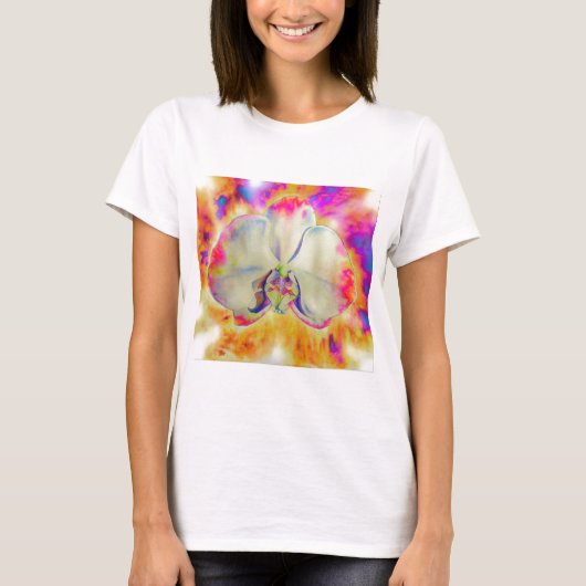 Romantische abstracte orchidee waterverf schilderi t-shirt (Voorkant)