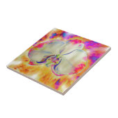Romantische abstracte orchidee waterverf schilderi tegeltje (Zijkant)