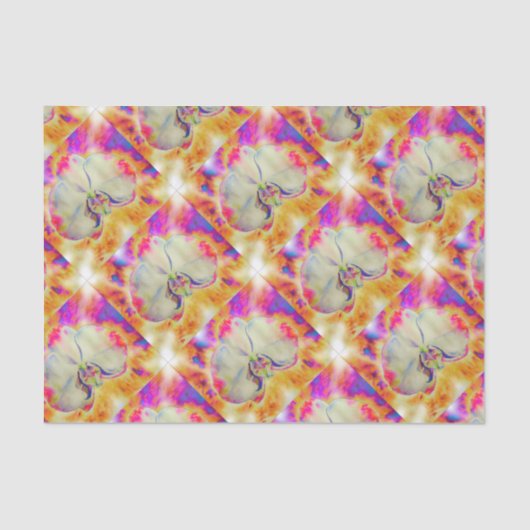 Romantische abstracte orchidee waterverf schilderi tissuepapier (Voorkant)