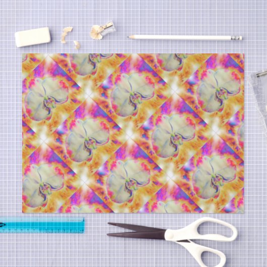 Romantische abstracte orchidee waterverf schilderi tissuepapier (Craft)