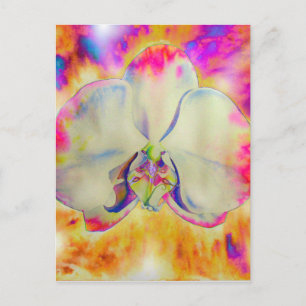 Romantische abstracte orchidee waterverfschilderin briefkaart