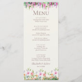 Romantische Acacia en Wildbloemen Bruiloft Menu (Voorkant)