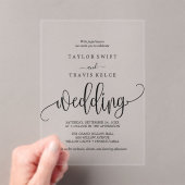 Romantische acryl bruiloft uitnodiging (Insitu (Draagbaar))