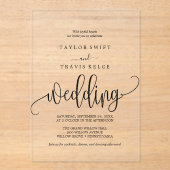 Romantische acryl bruiloft uitnodiging (Voorkant)