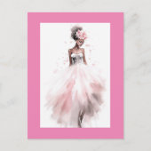 Romantische Afro-Amerikaanse Bruid Briefkaart (Voorkant)