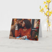 Romantische Afro-Amerikaanse Kaart (Gele Bloem)