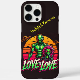 Romantische aliens onder kosmische zonsondergang iPhone 16 pro max hoesje