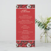 Romantische Anemonen Fonkelende Stadsbruiloft Menu (Staand voorkant)