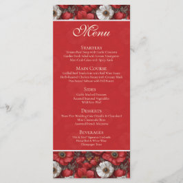 Romantische Anemonen Fonkelende Stadsbruiloft Menu