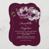 Romantische anemonen op Merlot Kaart (Voorkant / Achterkant)